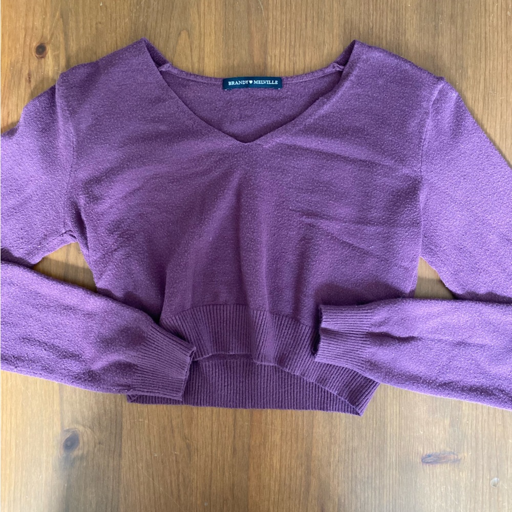 Brandy Melville Cropped Purple Sweater